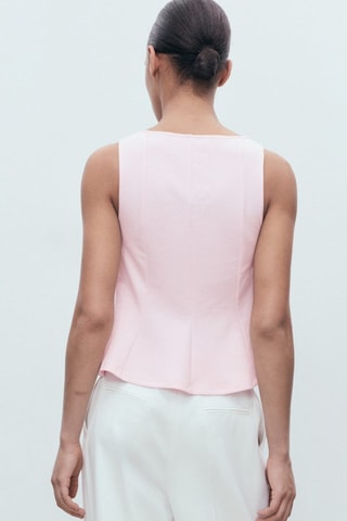 Haut péplum détails coutures - Rose clair