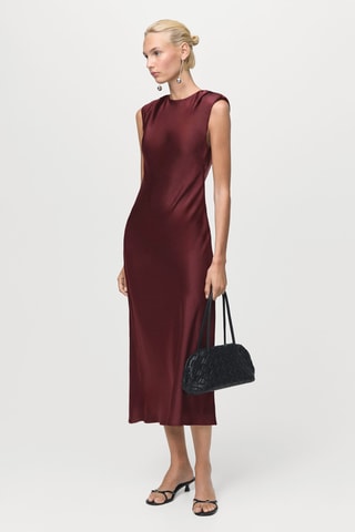 Robe satinée ajustée - Bordeaux