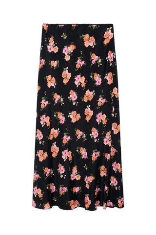 Jupe fleur fini dentelle - Noir