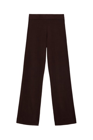 Pantalón ancho punto fino - Marrón