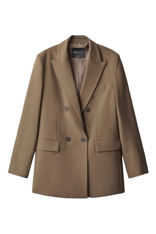 Blazer costume double boutonnage - Marron