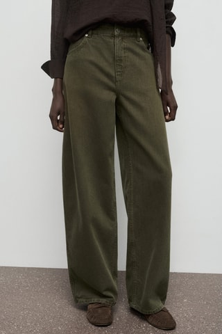 Jean barrel taille basse - Kaki