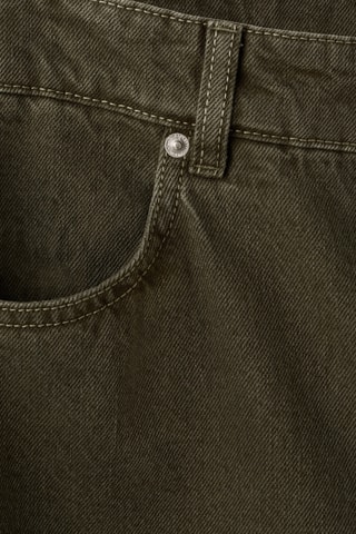 Jean barrel taille basse - Kaki