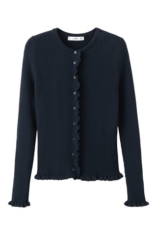 Cardigan bords festonnés - Bleu marine
