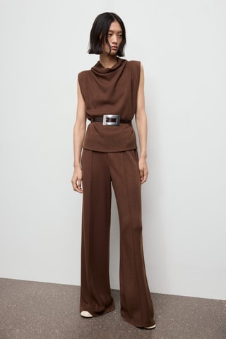 Pantalon droit coutures - Marron