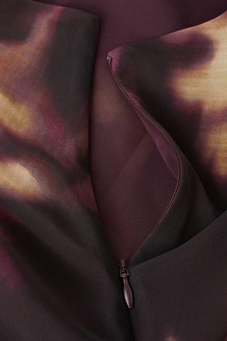Robe froncée tie-dye - Bordeaux