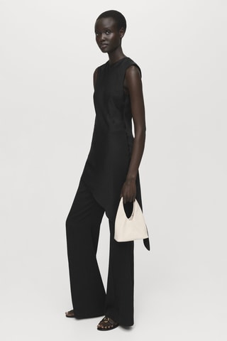 Top satiné asymétrique - Noir