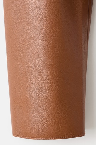 Veste cuir synthétique poches - Marron