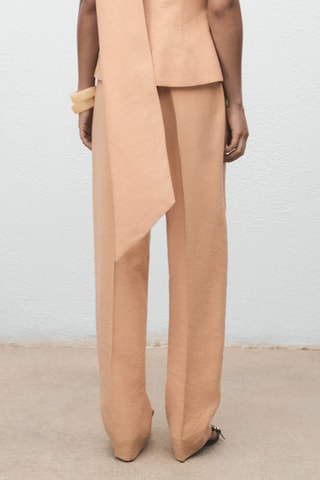 Pantalon Lyocell taille élastique - Nude