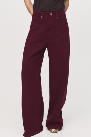 Jean barrel taille haute - Bordeaux