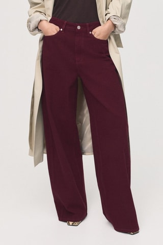 Jean barrel taille haute - Bordeaux