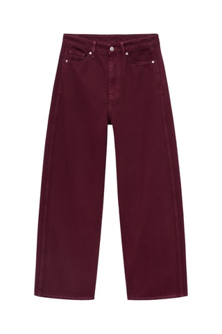 Jean barrel taille haute - Bordeaux