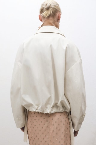 Blouson bomber ourlet réglable - Écru