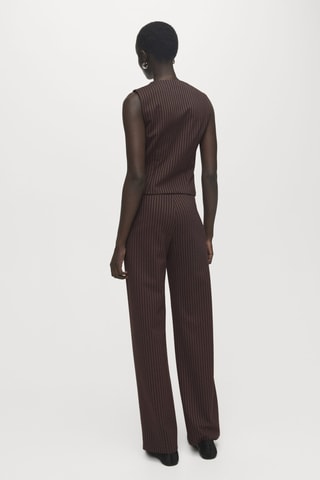 Pantalon droit taille élastique - Marron