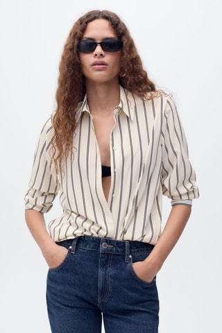 Chemise fluide manches longues - Écru