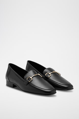 Mocassins cuir boucle - Noir