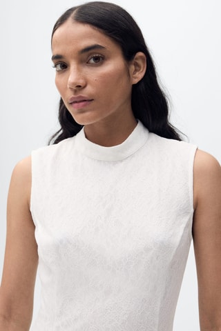 Robe dentelle à pinces - Blanc