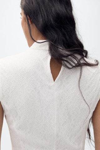 Robe dentelle à pinces - Blanc