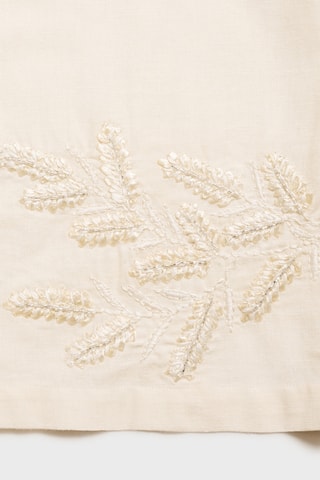 Pantalon droit brodé - Écru