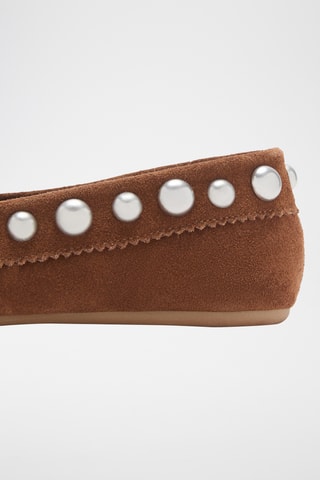 Mocassins en daim à clous - Marron