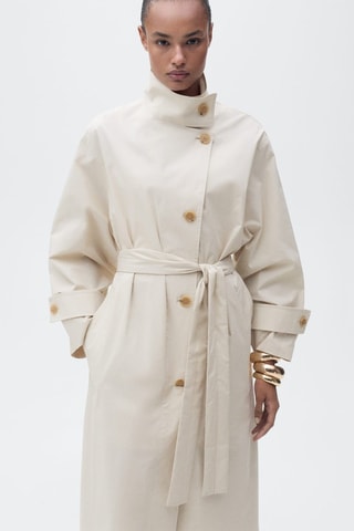 Trench algodón oversize - Gris claro