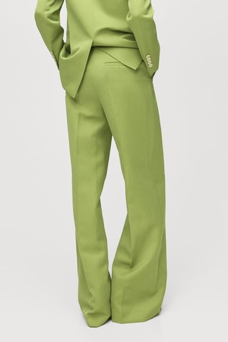 Pantalon de costume droit lin mélangé - Vert