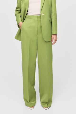 Pantalon de costume droit lin mélangé - Vert