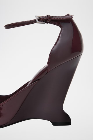 Chaussures cuir semelle compensée incurvée - Bordeaux