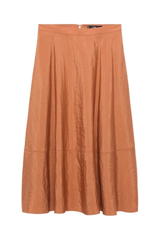 Jupe midi satinée - Marron