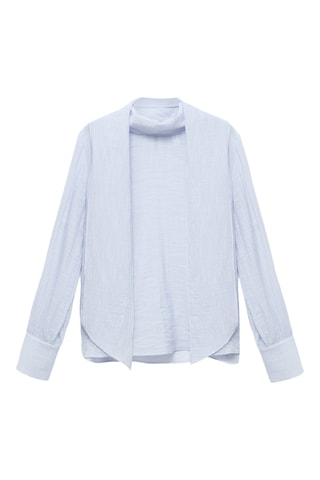 Blouse texture avec foulard - Ciel