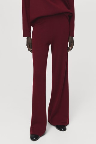 Pantalon maille coton lin - Rouge