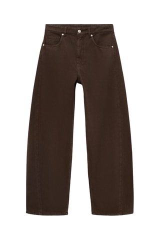 Jean barrel taille normale - Marron