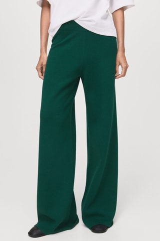 Pantalon droit maille fine - Vert foncé