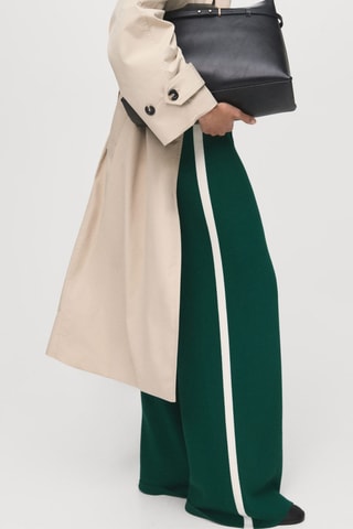 Pantalon droit maille fine - Vert foncé