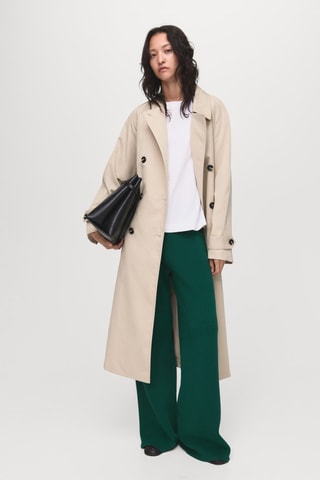 Pantalon droit maille fine - Vert foncé