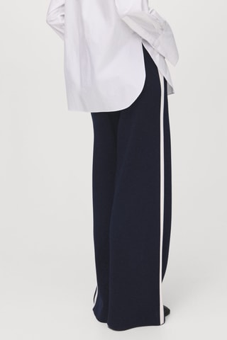 Pantalon droit maille fine - Bleu marine