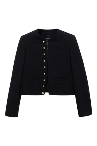 Veste crop boutons - Noir