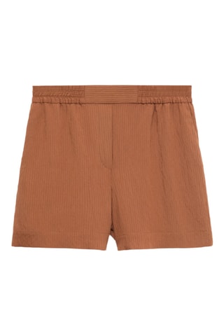 Short texturé liserés en contraste - Marron