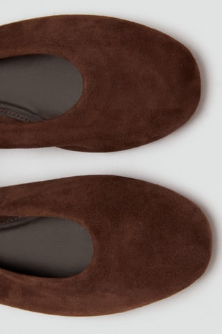 Ballerines cuir daim - Marron