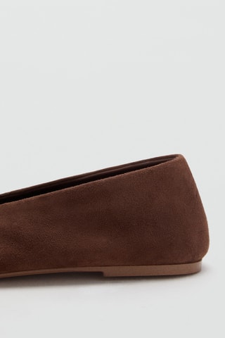 Ballerines cuir daim - Marron