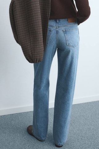 Jean droit taille haute - Bleu