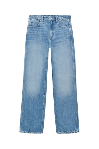 Jean droit taille haute - Bleu