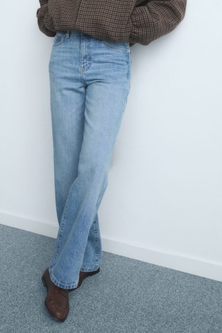 Jean droit taille haute - Bleu