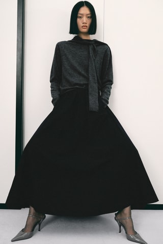 Pull-over bi-matière - Gris chiné