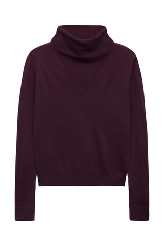 Pull maille col drapé - Bordeaux