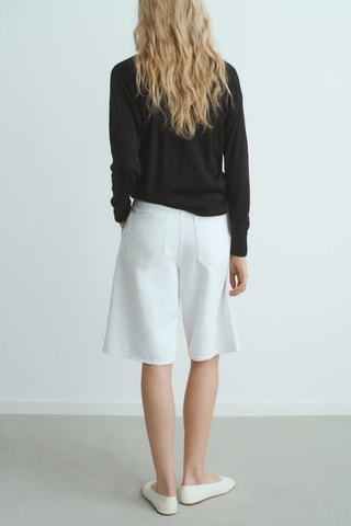 Pull col en V foulard - Noir