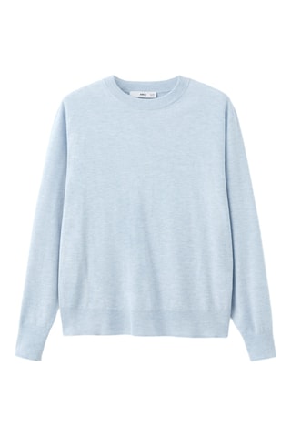Pull-over maille fine col rond - Ciel