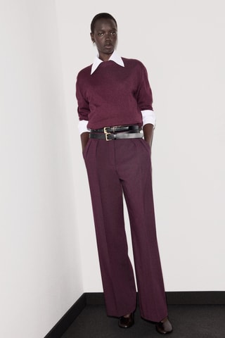 Pull-over maille fine col rond - Bordeaux