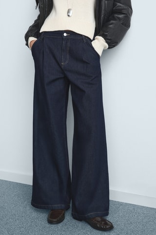 Jeans anchos pinzas - Azul marino