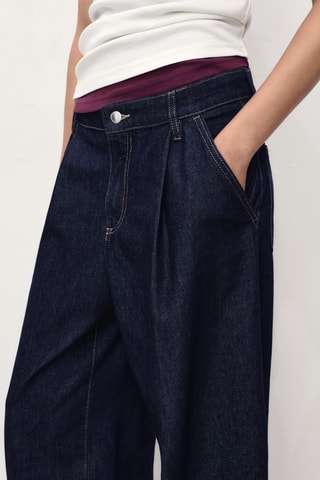 Jeans anchos pinzas - Azul marino